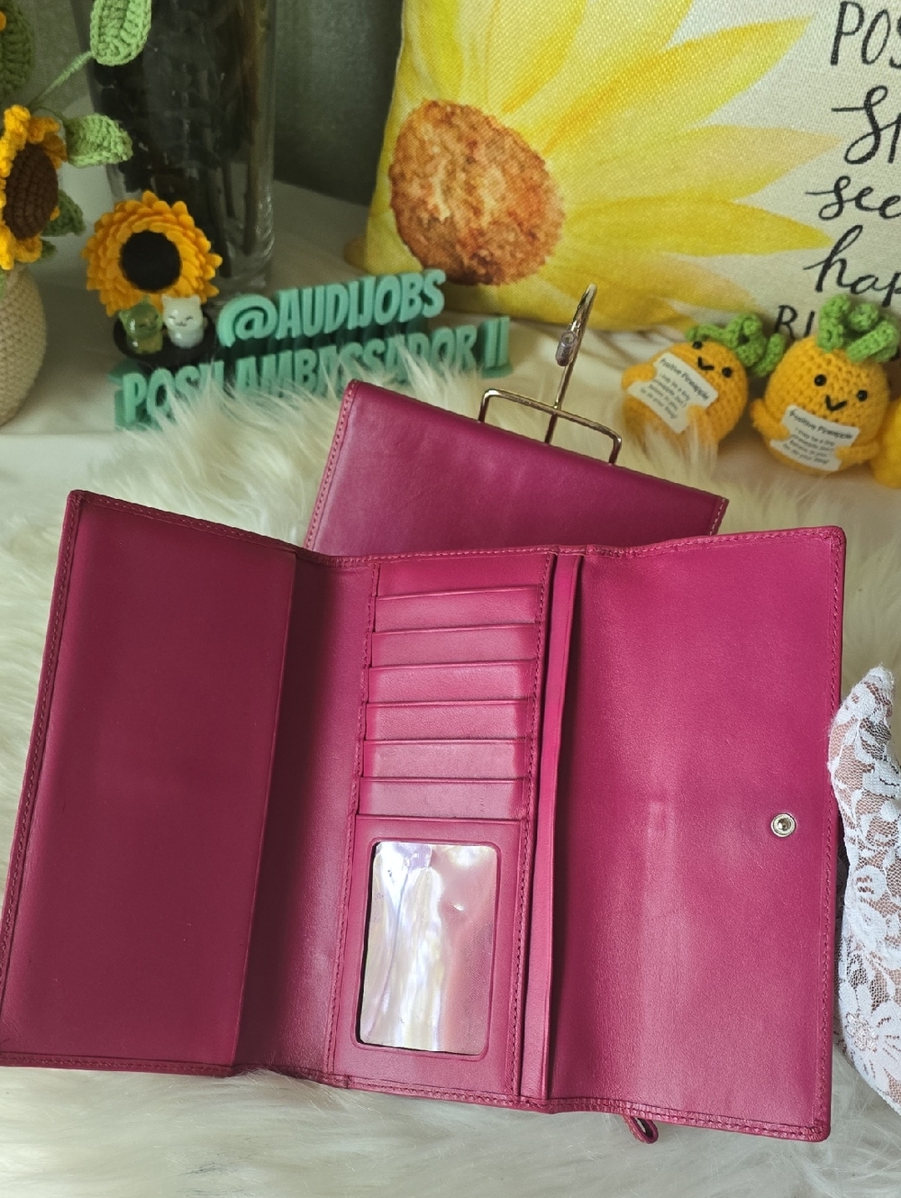 Coach Soho Y2k HOT FUSHIA Pink Women's Trifold Wallet And Rare Checkbook Cover - Picture 11 of 16